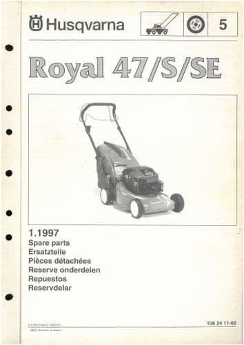 Husqvarna Mower Royal 47/S/SE Parts Manual