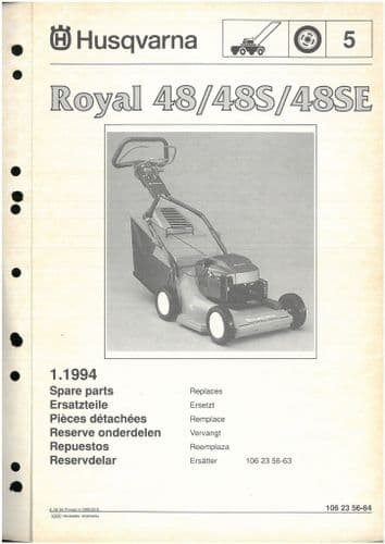 Husqvarna Mower Royal 48/ 48S/ 48SE Parts Manual