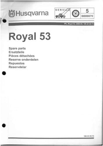 Husqvarna Mower Royal 53  Parts Manual
