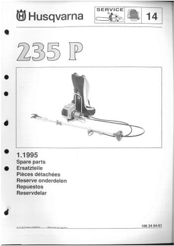 Husqvarna Pole Saw 235P Parts Manual 235 P
