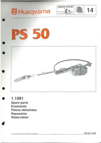 Husqvarna Pole Saw PS50 Parts Manual PS 50