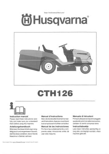 Husqvarna Ride on Garden Tractor CTH126 Operators Manual