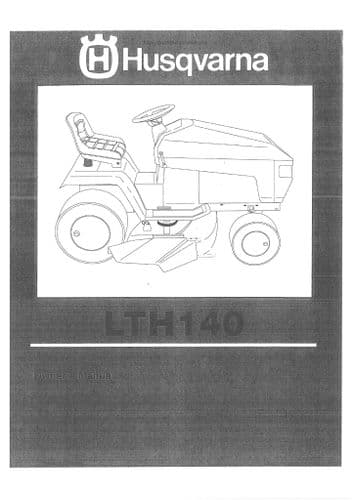 Husqvarna Ride on Garden Tractor LTH140 Operators Manual