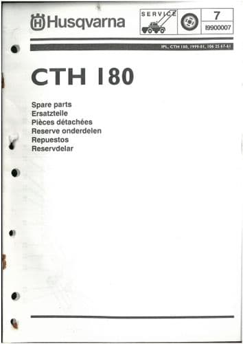 Husqvarna Ride on Garden Tractor Mower CTH 180 Parts Manual