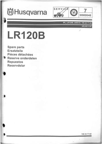 Husqvarna Ride on Garden Tractor Mower LR120B Parts Manual