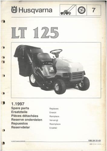 Husqvarna Ride on Garden Tractor Mower LT125 Parts Manual