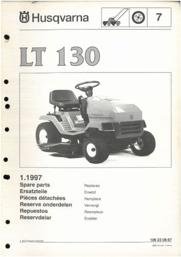 Husqvarna Ride on Garden Tractor Mower LT130 Parts Manual