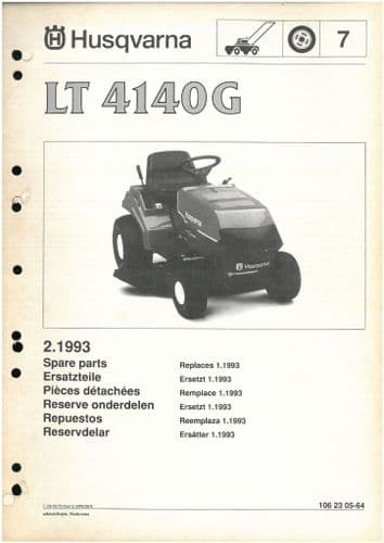 Husqvarna Ride on Garden Tractor Mower LT4140G Parts Manual