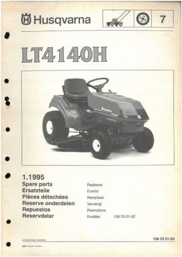 Husqvarna Ride on Garden Tractor Mower LT4140H Parts Manual