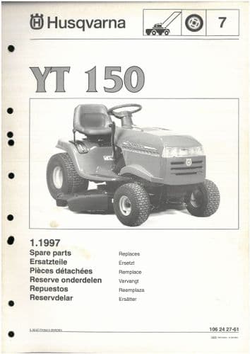 Husqvarna Ride on Garden Tractor Mower YT150 Parts Manual