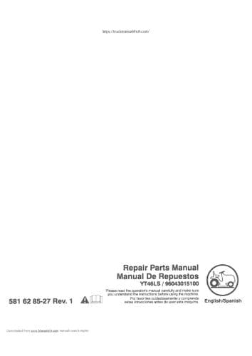 Husqvarna Ride on Garden Tractor YT46LS Parts Manual and Wiring Diagrams