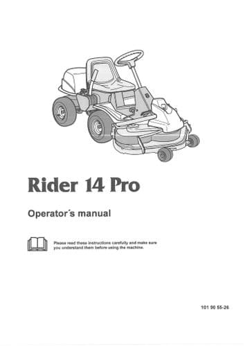 Husqvarna Ride on Mower Rider 14 Pro Operators Manual