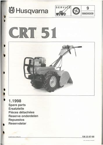 Husqvarna Rotavator CRT 51  Parts Manual