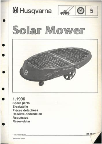 Husqvarna Solar Mower 1996 Parts Manual