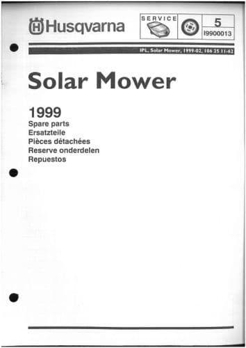Husqvarna Solar Mower 1999 Parts Manual