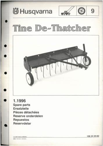 Husqvarna Tine De-Thatcher 1996 Parts Manual