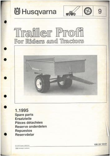 Husqvarna Trailers Profi For Riders & Tractors Parts Manual