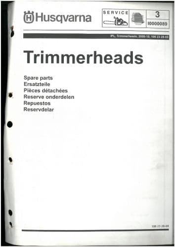 Husqvarna Trimmer Heads - Trimmy S, SII, H2 M10/12 ++ Parts Manual - ORIGINAL