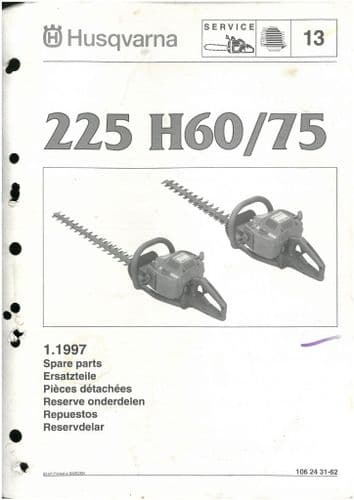 Husqvarna Trimmer/Strimmer 225 H60/75  Parts Manual