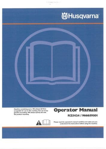 Husqvarna Zero Turn Mower RZ5424 Operators Manual