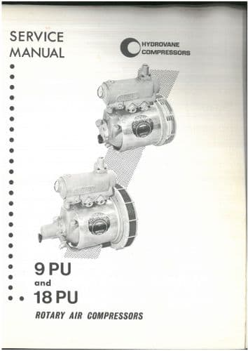 Hydrovane Rotary Air Compressor 9PU & 18PU Workshop Service Manual