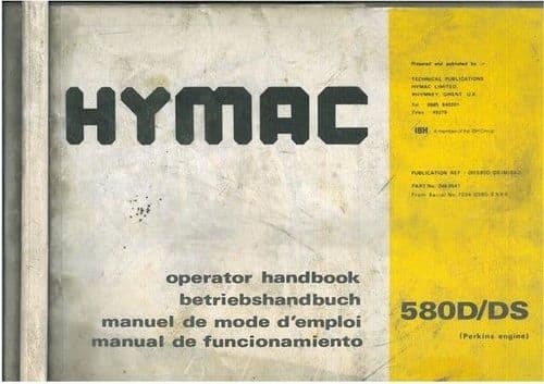 Hymac Excavator 580D & 580DS Operators Manual