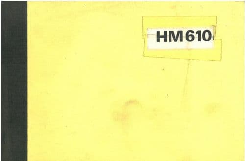 Hymac Excavator 610 Operators & Maintenance Manual - HM610