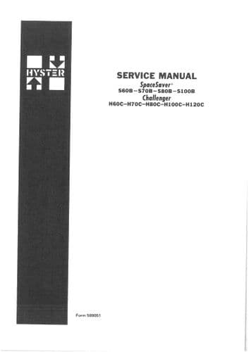 Hyster Forklift C005 - H60c H70C H80C H100C H120C - S60B 270B S80B S100B  Workshop Service Manual