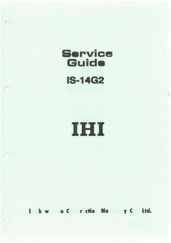 IHI Hydraulic Excavator IS-14G2 Workshop Service Repair Manual