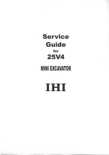 IHI Mini Excavator 25V4 Workshop Service Repair Manual