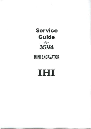 IHI Mini Excavator 35V4 Workshop Service Repair Manual