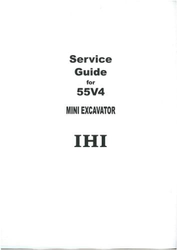 IHI Mini Excavator 55V4 Workshop Service Repair Manual
