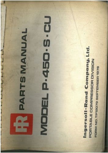 Ingersoll - Rand Air Compressor P-450-S-CU Parts Manual - P 450 S CU