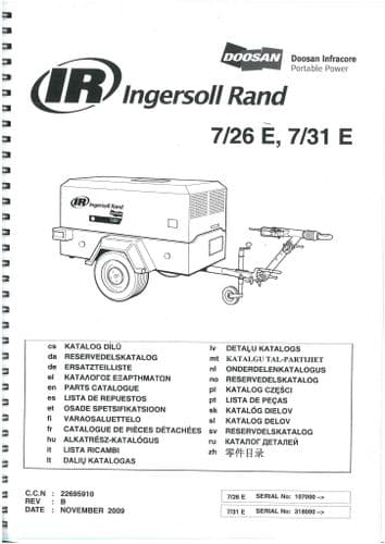 Ingersoll - Rand Compressor 7/26E & 7/31E Parts Manual