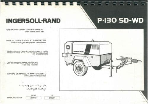 Ingersoll - Rand Compressor P130SD P130WD Operators & Maintenance Manual - P130 WD SD