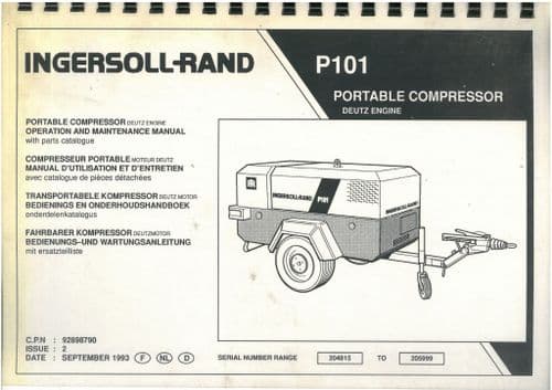 Ingersoll - Rand Portable  Compressor P101 Operators & Maintenance Manual - P 101