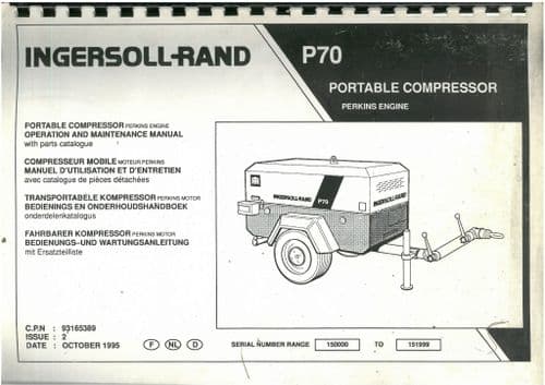 Ingersoll - Rand Portable Compressor P70 Operators & Maintenance Manual - P70
