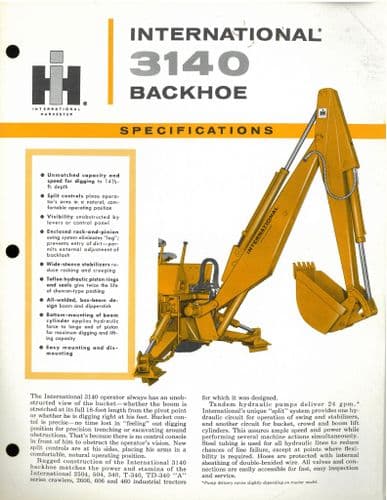 International 3140 Loader Brochure