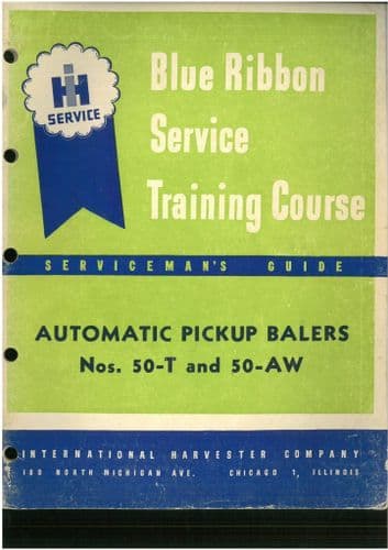 International Automatic Pickup Baler 50-T 50-AW  Serviceman's Manual