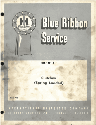 International Blue Ribbon Clutched (Spring Loaded) Workshop Service Manual