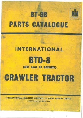 International BTD8 Crawler Tractor Parts Manual
