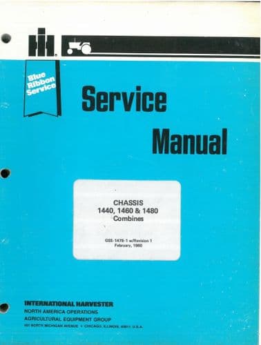 International Chassis Combine 1440, 1460, 1480  Workshop Service Manual