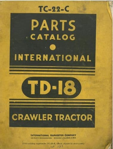 International Crawler Tractor TD18 Parts Manual