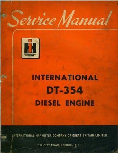 International Diesel Engine DT354, DT-354 Workshop Service Manual