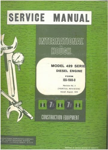 International Diesel Engine Model 429 Series Workshop Service Manual