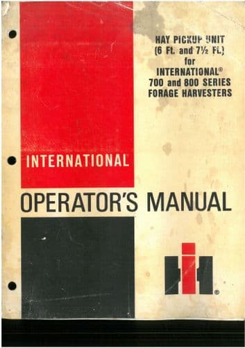International Forage Harvester 700 & 800 Operators Manual