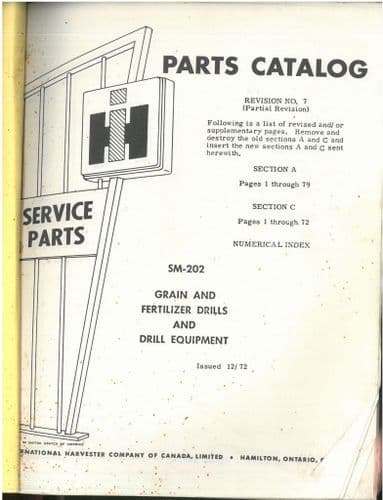 International Grain And Fertilizer Drills & Drill Equipment SM-202 Parts Manual - SM 202