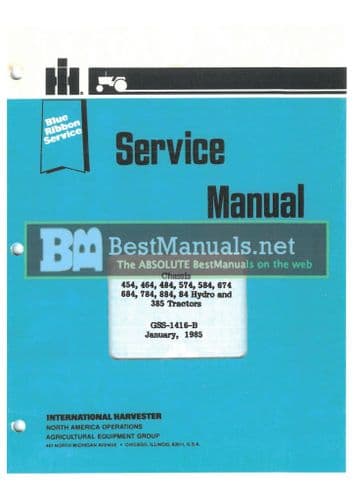 International Harvester Tractor Chassis 454 464 484 574 584 674 684 784 884 84 Hydro & 385 Workshop