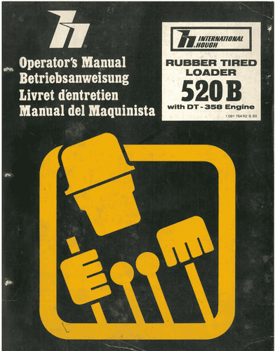 International Hough 520 B Rubber Tired Wheel Loader Workshop Operators  Manual
