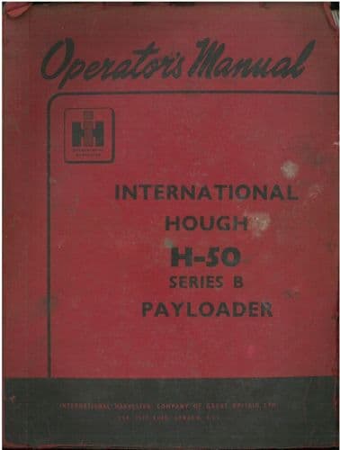 International Hough  H50  Series B Payloader - Service Manual - H 50